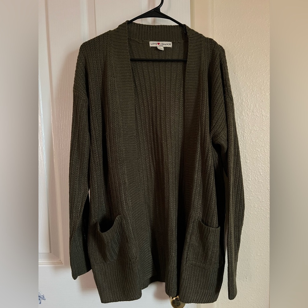 Green Knitted Cardigan